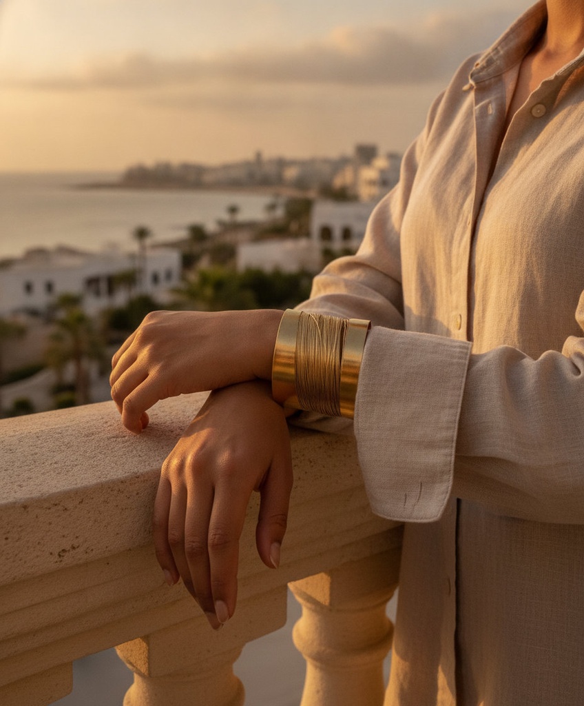 [Bang-79-5] The Twist Cuff (5.Gold)