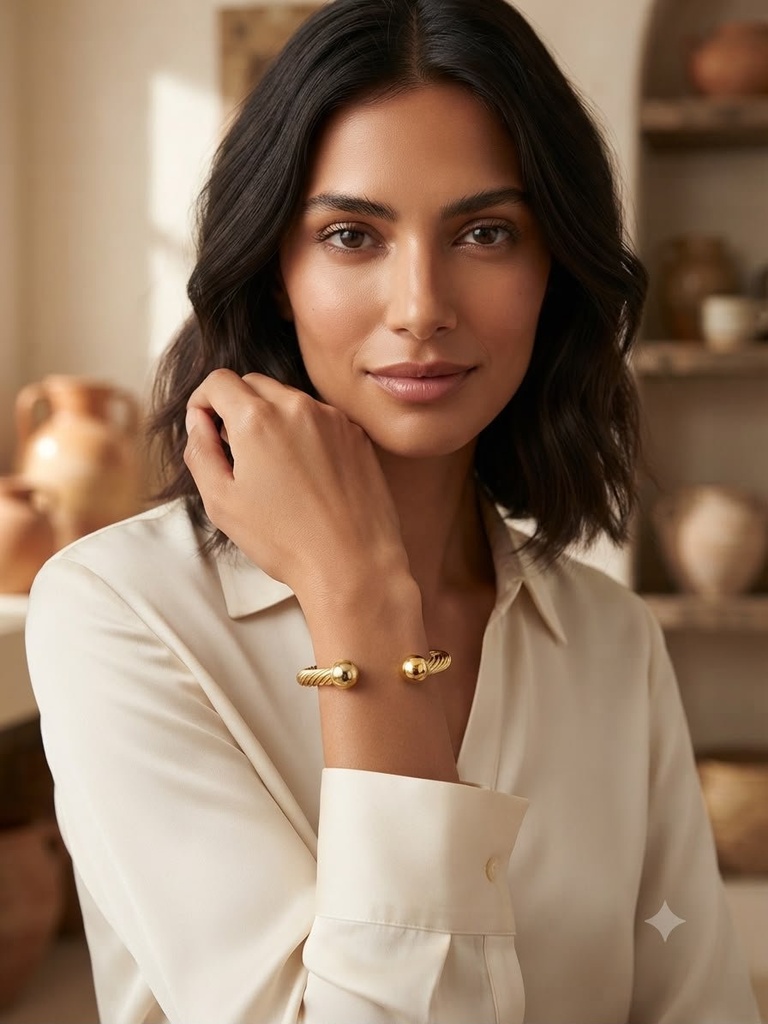 [Bang-79-7] The Twist Cuff (7.Gold)