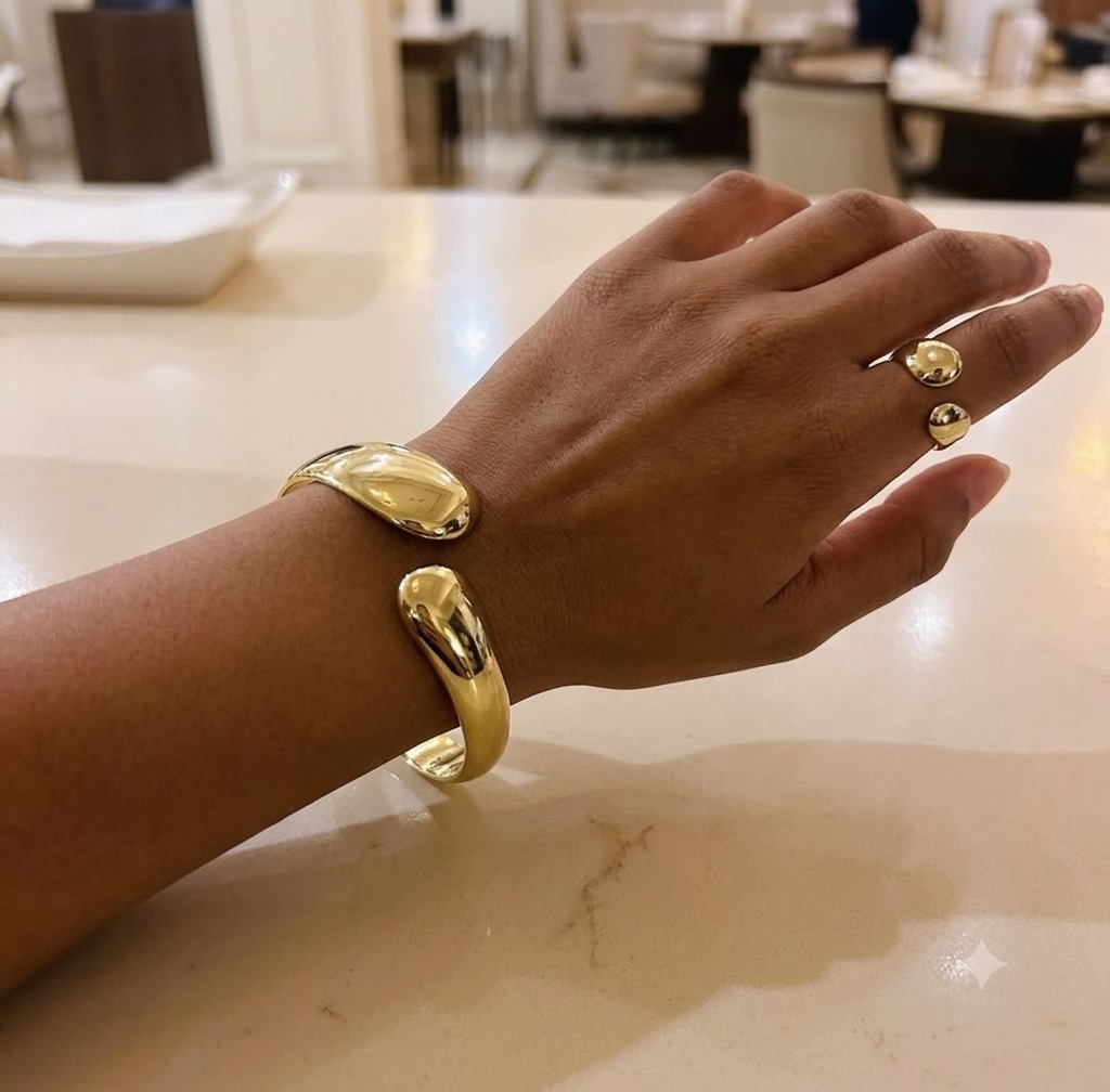 [Sets-80-2] The Grid Cuff Set (2.Gold)