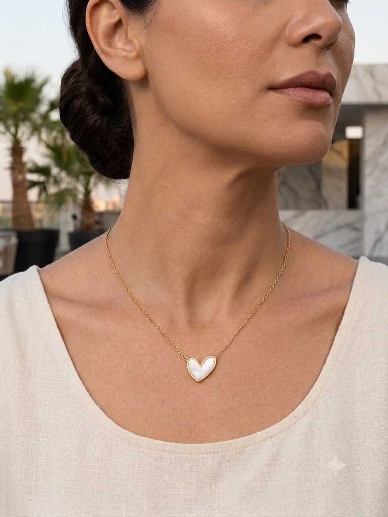 [Neck-81-10] Charm-ing (Heart 3.Gold)