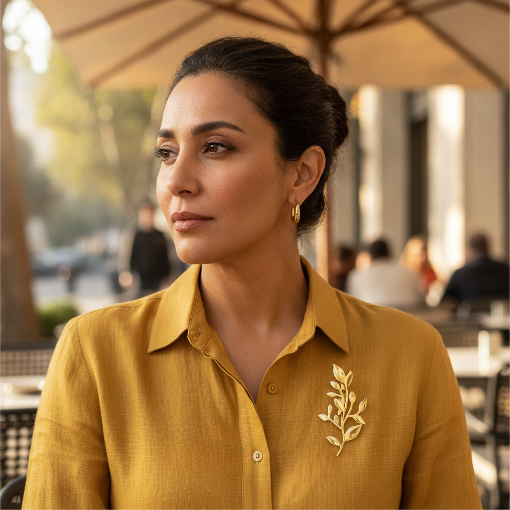 [Pins-82-5] Nature Charms (Leaves.Gold)