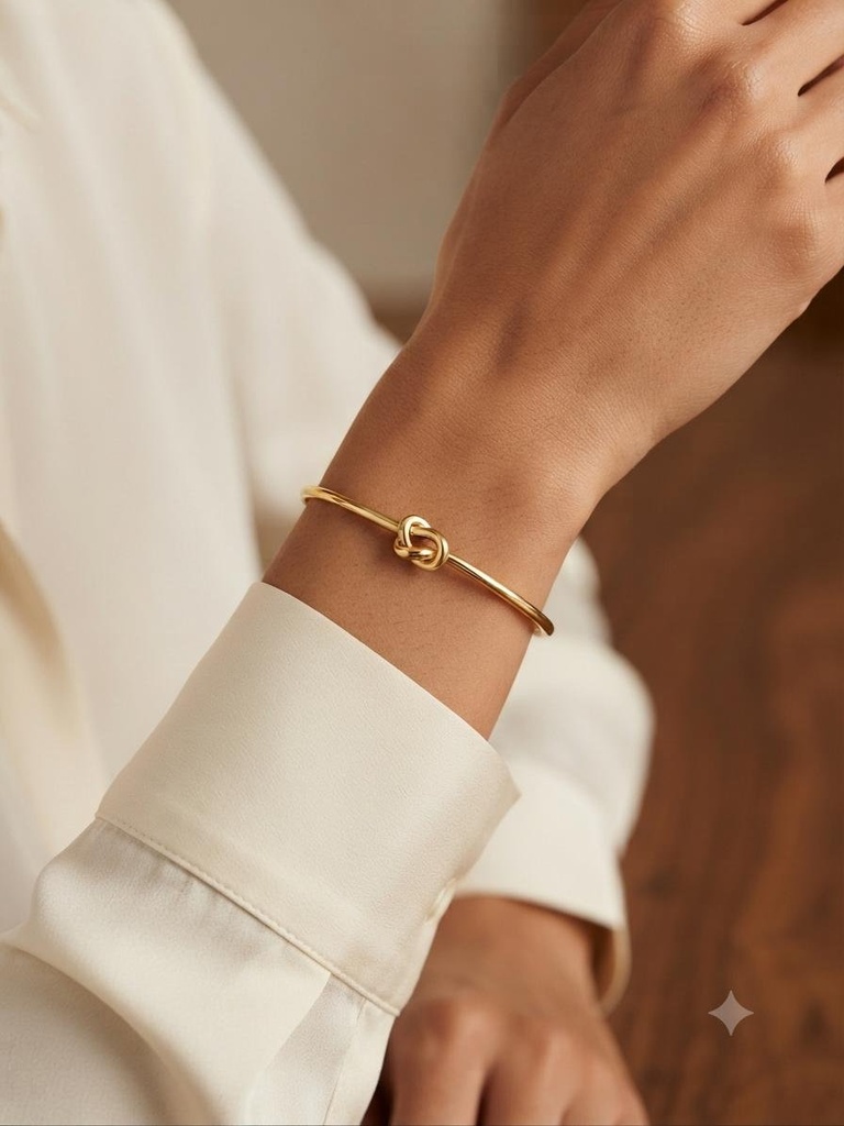 [Bang-00025-7] The Twist Bangle (7.Gold)