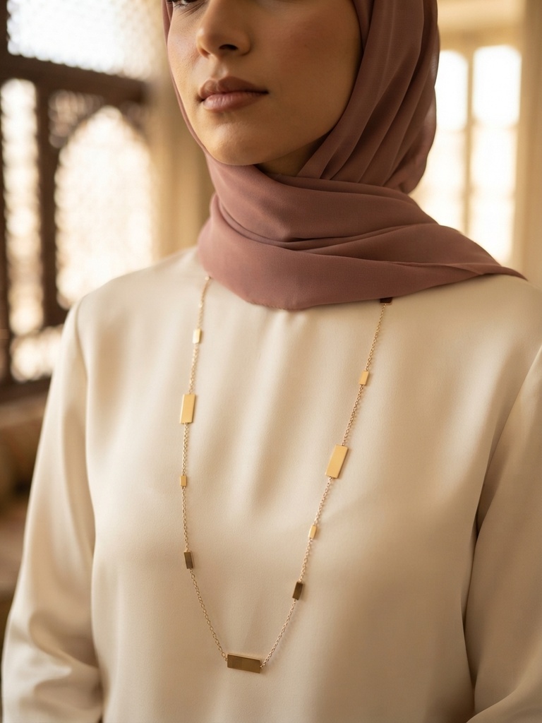 [Neck-130] Rectangle layered