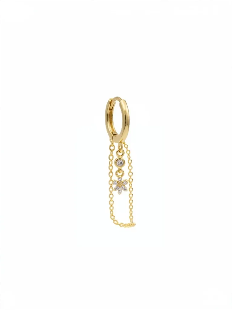 [Eari-00050-5] Studs (2 Piercings Flower Chain)