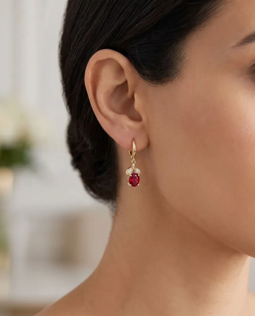 [Eari-00050-6] Studs (Red Cherry)