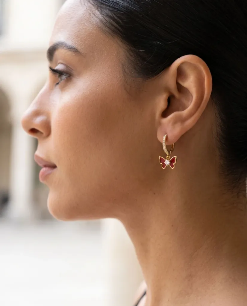 [Eari-00050-7] Studs (Red Bow)