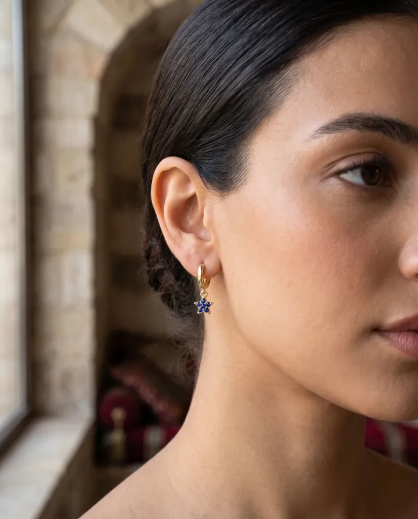 [Eari-00050-10] Studs (Blue Star)