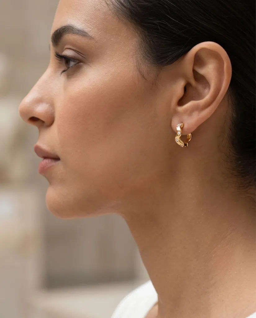 [Eari-00050-18] Studs (Cartier Wavy)