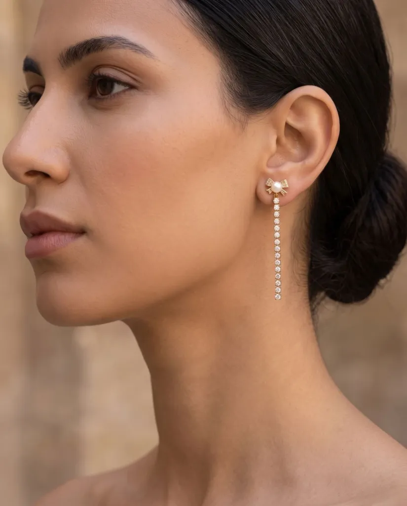 [Eari-00050-23] Studs (Pearl Bow)
