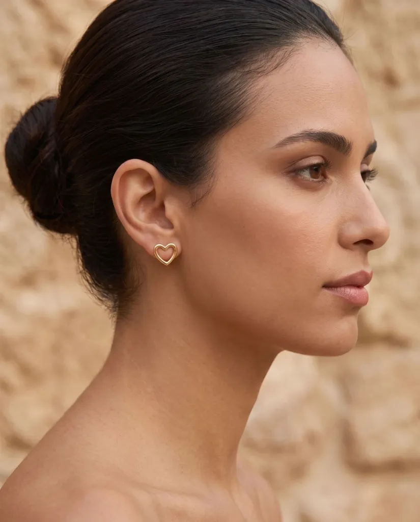 [Eari-00050-28] Studs (Hollow Heart)